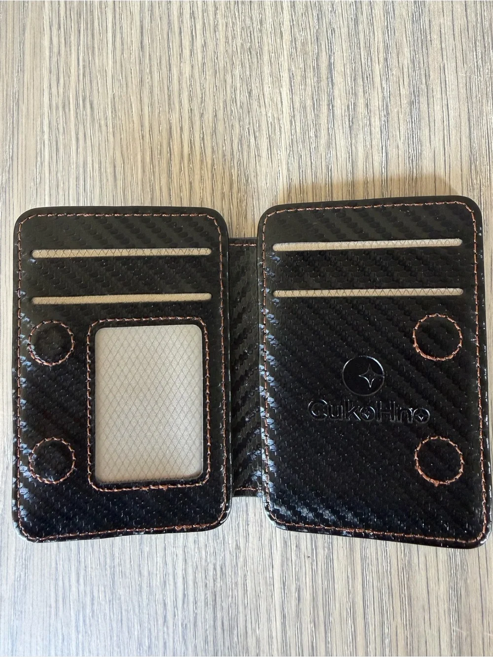 Carbon Fiber Black Slim Magnetic Wallet for MagSafe iPhone